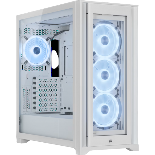 Корпус без блока питания/ Case Corsair iCUE 5000X RGB QL Edition, Midi-Tower, TG, 4x120mm RGB, 2xUSB-A 3.2, 1xUSB 3.2 Type-C, E-ATX, ATX, mATX, mITX White Corsair
