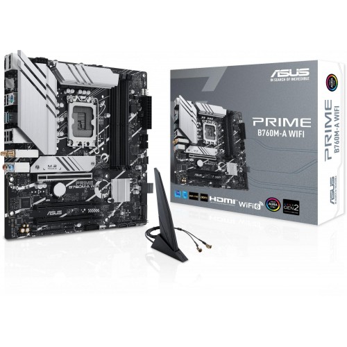 Купить материнскую плату Asus PRIME B760M-A WIFI для Intel 1700 с поддержкой DDR5, 8ch звука и 2.5G LAN