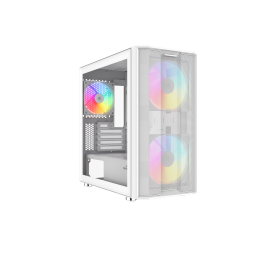 Корпус ПК без блока питания/ Case SAMA S30 White, Midi-Tower, TG, 2x140mm + 1x120mm ARGB, 1xUSB 3.0 + 1xUSB 3.1 Type-C, mATX, mITX White