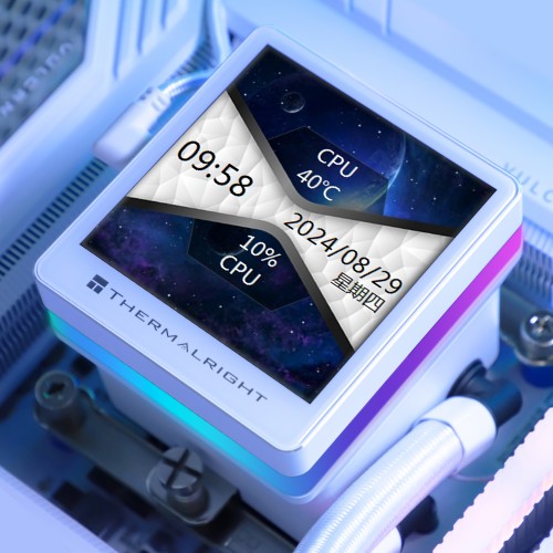 Водяное охлаждение для процессора/ Water Cooling System Thermalright Grand Vision 360 (360mm, LED, White, ARGB/ Fans: 3x120mm, 80.45CFM, 29.4dBA, 2150RPM/ Pump height 72.5mm, 6400RPM, Rad thickness 27mm/ S: 1700, 1200, 1851, 115X, 2011, 2066, AM5, AM4) Th