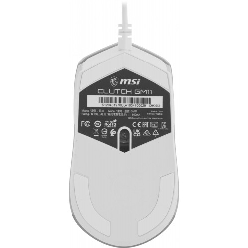 Мышь MSI Clutch GM11 белый оптическая 5000dpi USB 5but (S12-0401970-CLA)