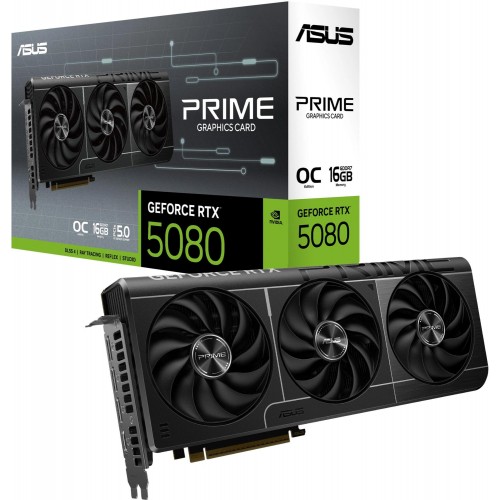 Видеокарта Asus PRIME-RTX5080-O16G: NVIDIA GeForce RTX 5080, 16Гб GDDR7, PCI-E 5.0, 256bit, HDMI и DP для максимальной производительности