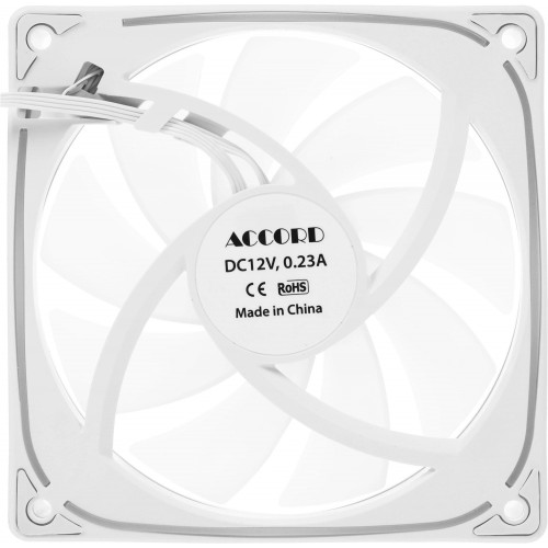 Вентилятор для корпуса Accord ACC-YH12 ARGB 120х120x25 белый 4-pin 27дБ (ACC-YH12 ARGB WHITE) brown box Accord