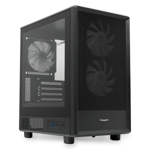 Корпус без блока питания/ Case HSPD M310, Mesh Mini-tower, Black, TG, 0.4 SPCC, 3x120mm ARGB (Orbis F1) mATX, mITX 180/280/160mm 1x2.5", 1x3.5", 4xPCI 2xUSB-A 3.0 452x277x418mm