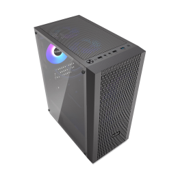Корпус без блока питания/ Case PCCooler MA100 MESH BK, Midi-Tower, TG, Mesh, 3x120mm ARGB, 1xUSB-A 3.0 + 2xUSB-A 2.0, ATX, mATX, mITX Black