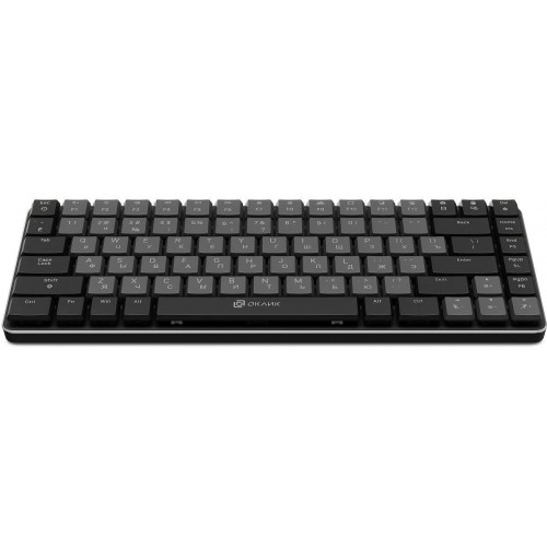 Клавиатура Оклик K615X механическая USB Slim с LED подсветкой для геймеров - серый/серебристый, 1.5м кабель