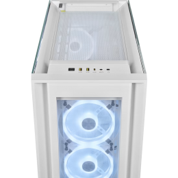 Корпус без блока питания/ Case Corsair iCUE 5000X RGB QL Edition, Midi-Tower, TG, 4x120mm RGB, 2xUSB-A 3.2, 1xUSB 3.2 Type-C, E-ATX, ATX, mATX, mITX White