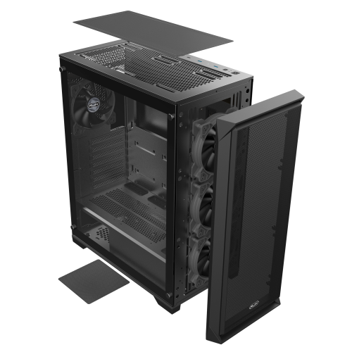 Корпус без блока питания/ Case Raijintek ARCADIA 41-MS4, Midi-Tower, TG, 1x120mm + 3x120mm ARGB, 2xUSB-A 3.0 + 1xUSB-C, ATX, mATX, mITX Black RAIJINTEK CO LTD