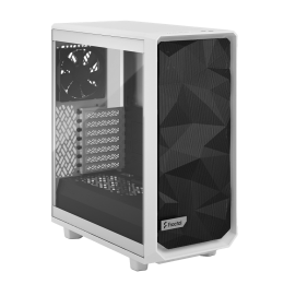 Корпус ПК без блока питания/ Case Fractal Design Meshify 2 Compact TG Clear Tint, Midi-Tower, 2x140mm + 1x120mm, 2xUSB-A 3.2 + 1xUSB 3.2 Type-C ATX, mATX, mITX White