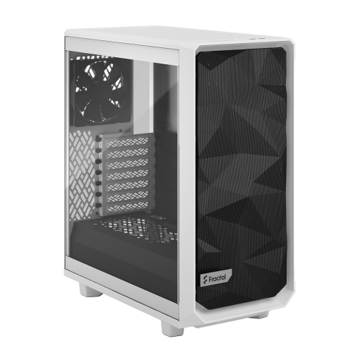 Корпус ПК без блока питания/ Case Fractal Design Meshify 2 Compact TG Clear Tint, Midi-Tower, 2x140mm + 1x120mm, 2xUSB-A 3.2 + 1xUSB 3.2 Type-C ATX, mATX, mITX White Fractal Design
