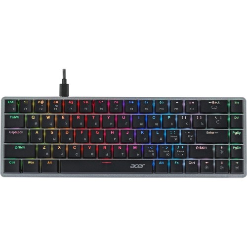 Клавиатура Acer OKW302 Механическая Серебристая USB Multimedia для Геймеров с LED Подсветкой для Ноутбуков (1.8м)