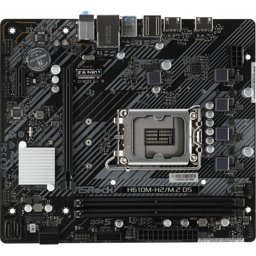 Купить материнскую плату Asrock H610M-H2/M.2 D5 для Intel 1700 с поддержкой DDR5 и HDMI - mATX, 8ch звук, GbLAN