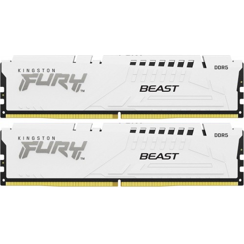 Купить оперативную память Kingston 32GB DDR5 6000MT/s CL30 DIMM (2 шт) FURY Beast White EXPO - высокая производительность для геймеров