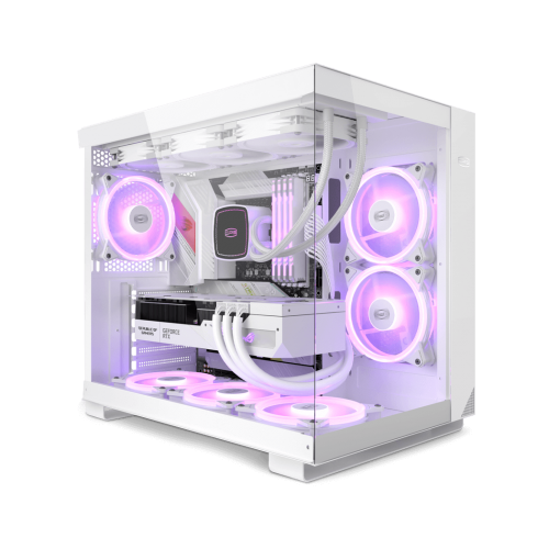 Корпус PCCooler C3T500 ARGB WH - Midi-Tower с 6x120mm ARGB, USB-C 3.1 и поддержкой ATX/mATX/mITX