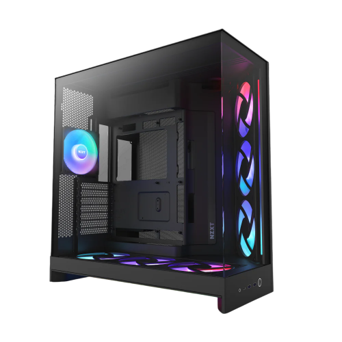 Корпус без блока питания/ Case NZXT H9 Flow RGB+ (2025), Midi-Tower, TG, 6x140mm RGB + 1x120mm RGB, 2xUSB-A 3.2 + 1xUSB-C 3.2, E-ATX, ATX, mATX, mITX Black NZXT