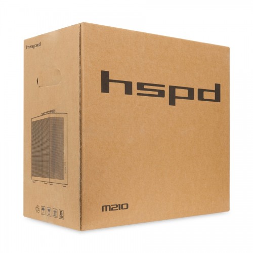 Корпус без блока питания/ Case HSPD M210, Mesh Mid Tower, Black, 0.7 SPCC, 1x90mm mATX, mITX 140/280/150mm 1x2.5", 1x3.5", 4xPCI 1xUSB-A 3.0 302x168x350mm