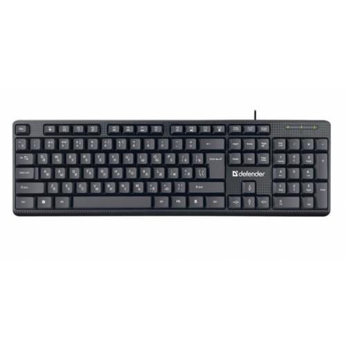 Defender Проводная клавиатура Daily HB-162 RU,черный,104 кнопки +FN, 1.8м Defender
