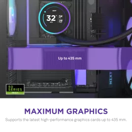 Корпус без блока питания/ Case NZXT H9 Flow RGB+ (2025), Midi-Tower, TG, 6x140mm RGB + 1x120mm RGB, 2xUSB-A 3.2 + 1xUSB-C 3.2, E-ATX, ATX, mATX, mITX Black