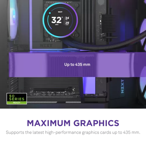 Корпус без блока питания/ Case NZXT H9 Flow RGB+ (2025), Midi-Tower, TG, 6x140mm RGB + 1x120mm RGB, 2xUSB-A 3.2 + 1xUSB-C 3.2, E-ATX, ATX, mATX, mITX Black NZXT