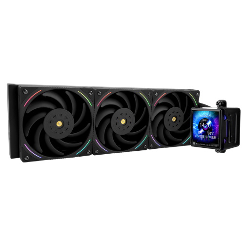 Система жидкостного охлаждения/ Water Cooling System Thermalright Elite Vision 360 (360mm, LED, Black, ARGB/ Fans: 3x120mm, 69CFM, 27dBA, 2150RPM/ Pump height 63mm, Rad thickness 27mm/ S: 1700, 1200, 1851, 115X, 2011, 2066, AM5, AM4) Thermalright