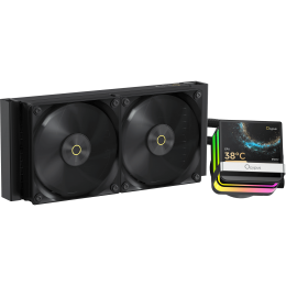 Система жидкостного охлаждения/ Water Cooling System Ocypus Sigma L24 PRO BK (290W, 240mm, LED, Black, ARGB/ Fans: 2x120mm, 90CFM, 2400RPM/ Pump height 97mm, 30dBA, 3100RPM, Rad thickness 27mm/ S: 1851, 1700, 1200, 115X, AM5, AM4)