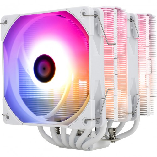 Кулер для процессора/ CPU Cooler Thermalright Peerless Assassin 120 White ARGB (4-pin PWM, 157mm, Ni/Cu, 6x6mm, ARGB, 2x120mm, 66.17CFM, 25.6dBA, 1550RPM, S: 1851, 1700, 1200, 115X, AM5, AM4, white) Thermalright