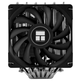 Кулер для процессора/ CPU Cooler Thermalright Royal Knight 120 SE (4-pin PWM, 155mm, Ni/Cu, 6x6mm, 2x120mm, 66.17CFM/59CFM, 25.6dBA/26.1dBA, 1500RPM/1800RPM, S: 1200, 1700, 1851, 115X, AM4, AM5, silver, black)