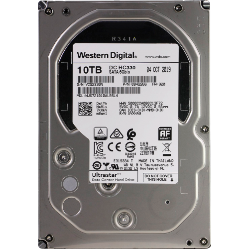 Жесткий диск/ UNSEALED HDD WD SATA Server 10Tb Ultrastar DC HC330 7200 6Gb/s 256MB (Includes tray) 1 year warranty (replacement MG06ACA10TE, ST10000NM017B, ST10000NM001G, WUS721208BLE604) UNSEALED