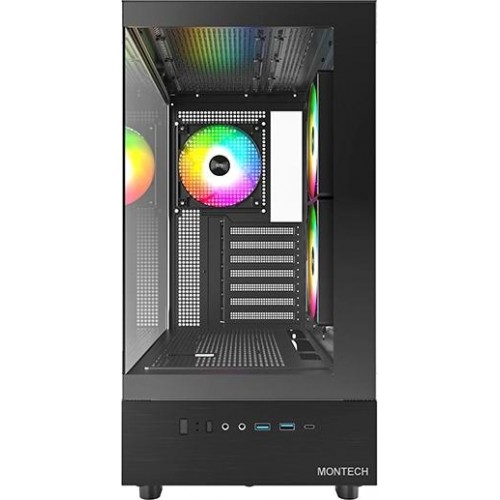 Корпус Montech XR черный ATX с вентиляцией 3x120mm, USB 3.0/3.1 и аудио выходом - идеальное решение для вашего ПК