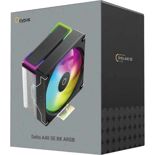 Кулер для процессора Ocypus Delta A40 SE BK ARGB - Эффективное охлаждение (190W, 4-pin PWM, 147mm) для AM5/AM4 в черном исполнении