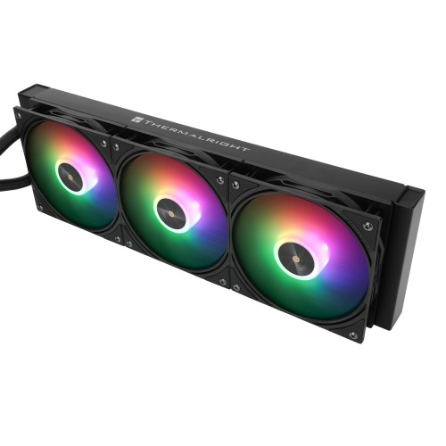 Водяное охлаждение для процессора/ Water Cooling System Thermalright Frozen Warframe 360 Ultra Black Argb (360mm, Black, ARGB/ Fans: 3x120mm, 70.84CFM, 22.1dBA, 2000RPM/ Pump height 60mm, 23dBA, 3000RPM, Rad thickness 27mm/ S: 1200, 1700, 1851, 2011, 2066