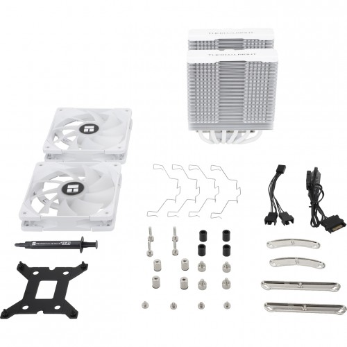 Кулер для процессора/ CPU Cooler Thermalright Peerless Assassin 120 White ARGB (4-pin PWM, 157mm, Ni/Cu, 6x6mm, ARGB, 2x120mm, 66.17CFM, 25.6dBA, 1550RPM, S: 1851, 1700, 1200, 115X, AM5, AM4, white) Thermalright