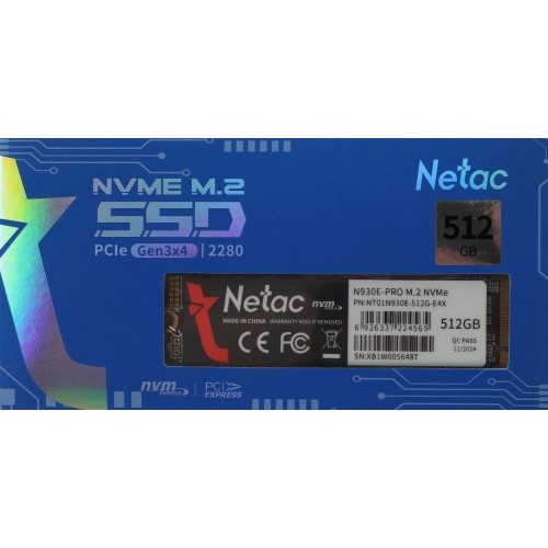 Купить SSD накопитель Netac PCIe 3.0 x4 512GB NT01N930E-512G-E4X N930E Pro M.2 2280 – Высокая скорость и надежность для вашего ПК
