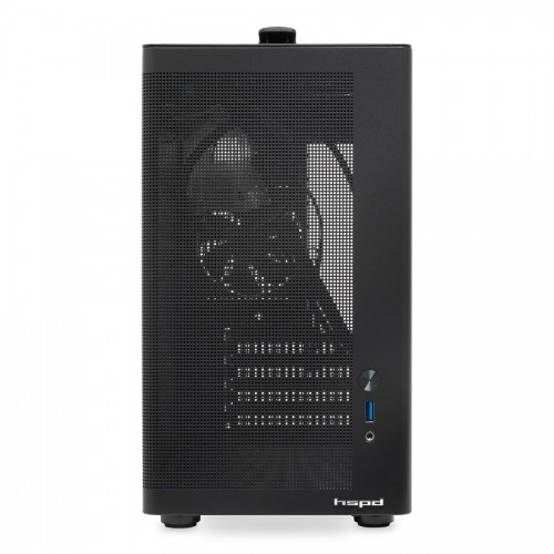 Корпус без блока питания/ Case HSPD M210, Mesh Mid Tower, Black, 0.7 SPCC, 1x90mm mATX, mITX 140/280/150mm 1x2.5", 1x3.5", 4xPCI 1xUSB-A 3.0 302x168x350mm
