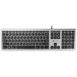 Клавиатура Оклик 890S серый/черный USB slim Multimedia (1784239) кабель 1.6м