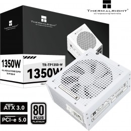 Блок питания 1350W/ Power Supply Thermalright, 1350W 80+ Platinum (ATX, 3.0, PCIe 5.0, Full modular, 1x24(20+4)pin 600mm, 4xCPU 8(4+4)pin, 10xPCIe 8(6+2)pin, 2x12VHPWR PCIe 5.0 12+4pin 650mm, 14xSATA, 8xMOLEX4pin, Active, 140x140mm, 170x150x86mm, OPP, OVP