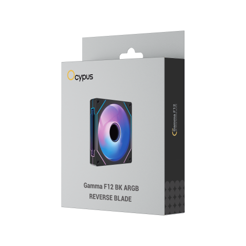 Кулер для корпуса Ocypus Gamma F12 BK ARGB - 120mm, 4-pin PWM, 50CFM, 31dBA, Черный