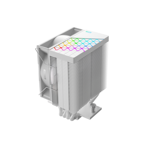 Кулер для процессора/ CPU Cooler PCCooler R400 ARGB WH (180W, 4-pin PWM, 133mm, Al/Cu, 4x6mm, ARGB, 1x92mm, 40.94CFM, 30dBA, 2200RPM, S: 1851/1700/1200/115X, AM5/AM4, white) PcCooler