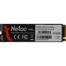 Накопитель SSD Netac PCIe 3.0 x4 512GB NT01N930E-512G-E4X N930E Pro M.2 2280