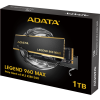 Твердотельный накопитель/ ADATA SSD LEGEND 960 MAX, 1000GB, M.2(22x80mm), NVMe 1.4, PCIe 4.0 x4, 3D NAND, R/W 7400/6000MB/s, IOPs 730 000/610 000, DRAM buffer 1000MB, TBW 780, DWPD 0.43, with BIG Heat Spreader (5 лет) ADATA