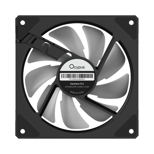 Кулер для корпуса Ocypus Gamma F12 BK ARGB - 120mm, 4-pin PWM, 50CFM, 31dBA, Черный