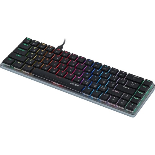 Клавиатура Acer OKW302 Механическая Серебристая USB Multimedia для Геймеров с LED Подсветкой для Ноутбуков (1.8м)