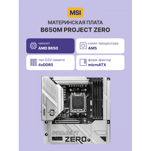 Материнская плата B650M PROJECT ZERO: Высокая производительность и надежность для вашего ПК