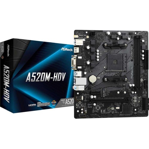 Купить материнскую плату Asrock A520M-HDV Soc-AM4 с поддержкой 2xDDR4, RAID и HDMI - идеальное решение для вашего ПК