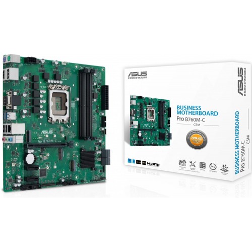 Купить материнскую плату Asus PRO B760M-C-CSM для Intel 1700 с поддержкой DDR5, HDMI и RAID - идеальное решение для вашего ПК