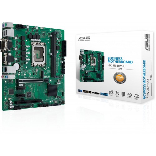 Купить материнскую плату Asus PRO H610M-C-CSM для Intel 1700, 2xDDR5, mATX, 8ch звук, HDMI, DP