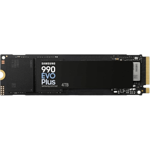 Твердотельные накопители/ Samsung SSD 990 EVO Plus, 4000GB, M.2(22x80mm), NVMe 2.0, NVMe 2.0, PCIe 4.0 x4, V-NAND TLC, R/W 7250/6300MB/s, IOPs 1 050/1 400 000, TBW 2400, DWPD 0.3 (12 мес.) Samsung Electronics