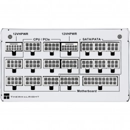 Блок питания 1350W/ Power Supply Thermalright, 1350W 80+ Platinum (ATX, 3.0, PCIe 5.0, Full modular, 1x24(20+4)pin 600mm, 4xCPU 8(4+4)pin, 10xPCIe 8(6+2)pin, 2x12VHPWR PCIe 5.0 12+4pin 650mm, 14xSATA, 8xMOLEX4pin, Active, 140x140mm, 170x150x86mm, OPP, OVP