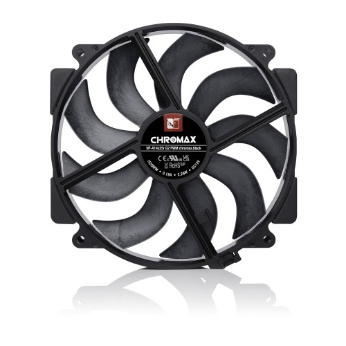 Кулер для корпуса/ Case Cooler Noctua NF-A14x25r G2 PWM chromax.black.swap (140x140x25mm, 4-pin PWM, 91.58CFM, 24.8dBA, 1500RPM, Black)