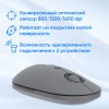 Беспроводная оптическая мышь Оклик 408MW графитовая 1600dpi с тихими кнопками для ноутбука